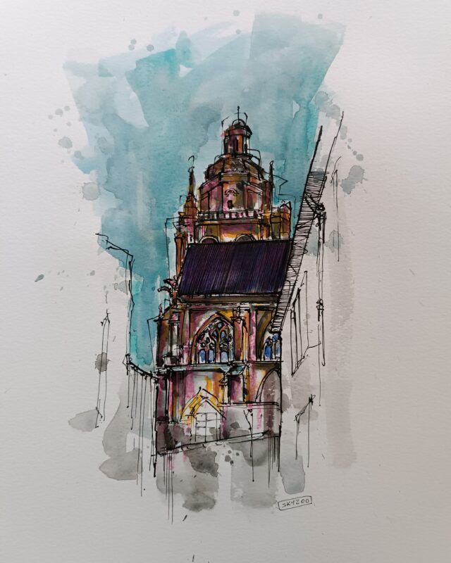 Cathédrale Saint-Louis 40x30cm.